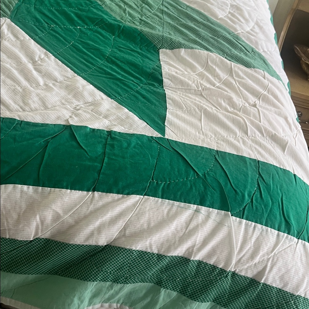 HANDMADE VIntage LONE STAR 8 point Star Pattern QUILT - Picture 5 of 17